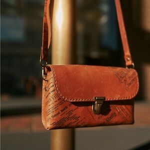 Leather crossbody handmade bag